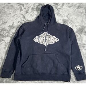 Sideout Hoodie Size Medium Y2K Skater Surf Navy Blue Faded